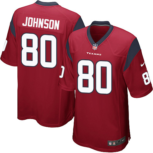 Men's Game Andre Johnson Nike Jersey Red Alternate - #80 NFL Houston Texans